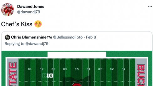 Dawand Jones has other plans for Ohio State's turf.